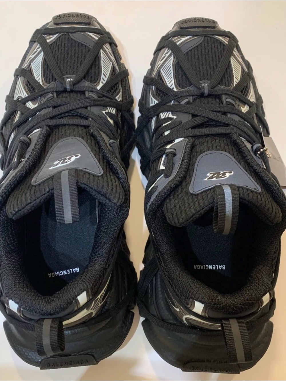 Balenciaga Black & White Trail Lace-Up Runner Sneakers - Picture 5 of 11